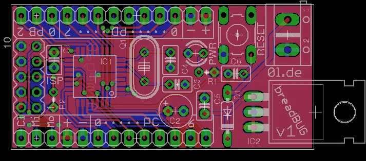 Platinen Layout des breadBUG