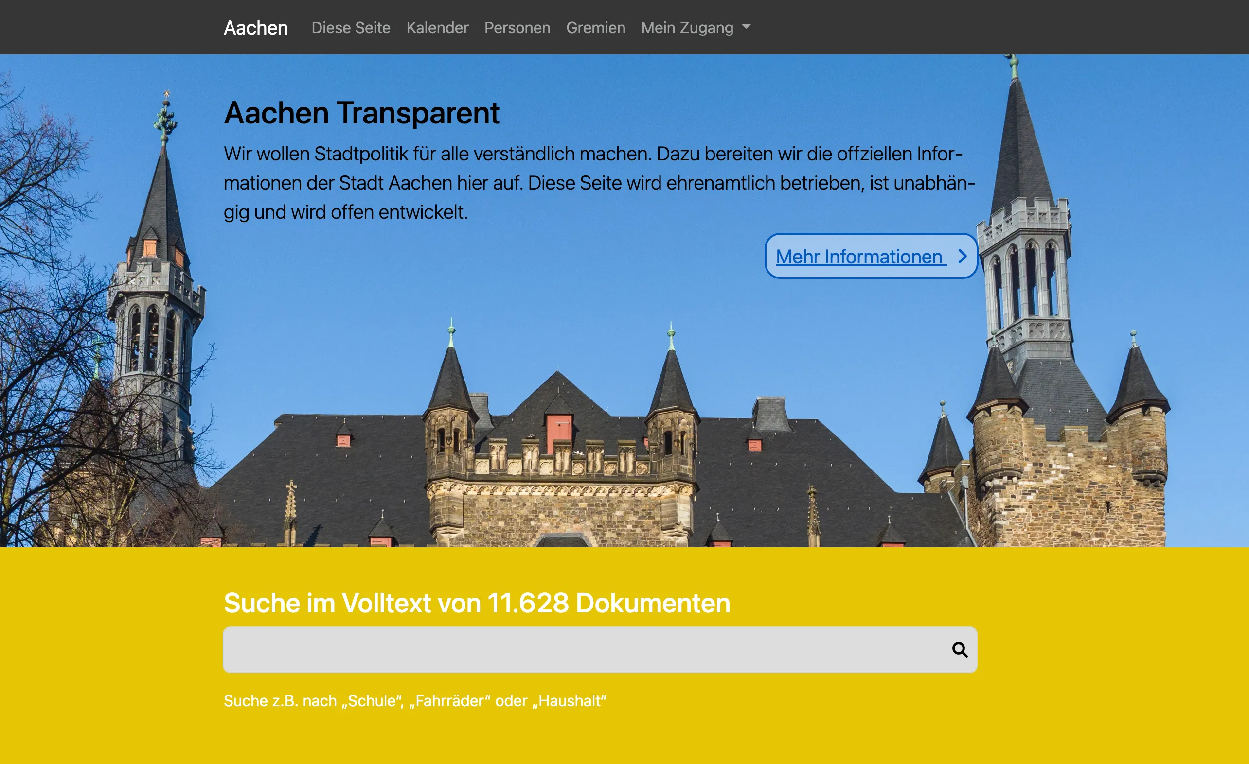 Screenshot von aachen-transparent.de