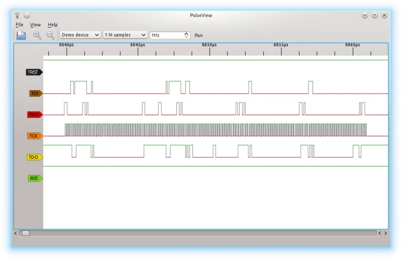 Screenshot der sigrok GUI