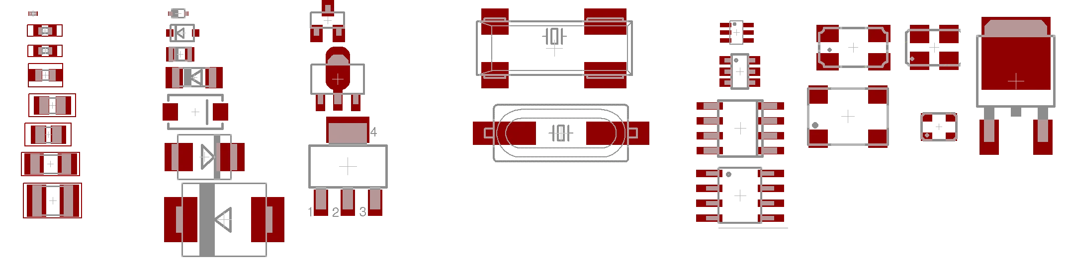 Figure 4: Footprints of various SMD packages